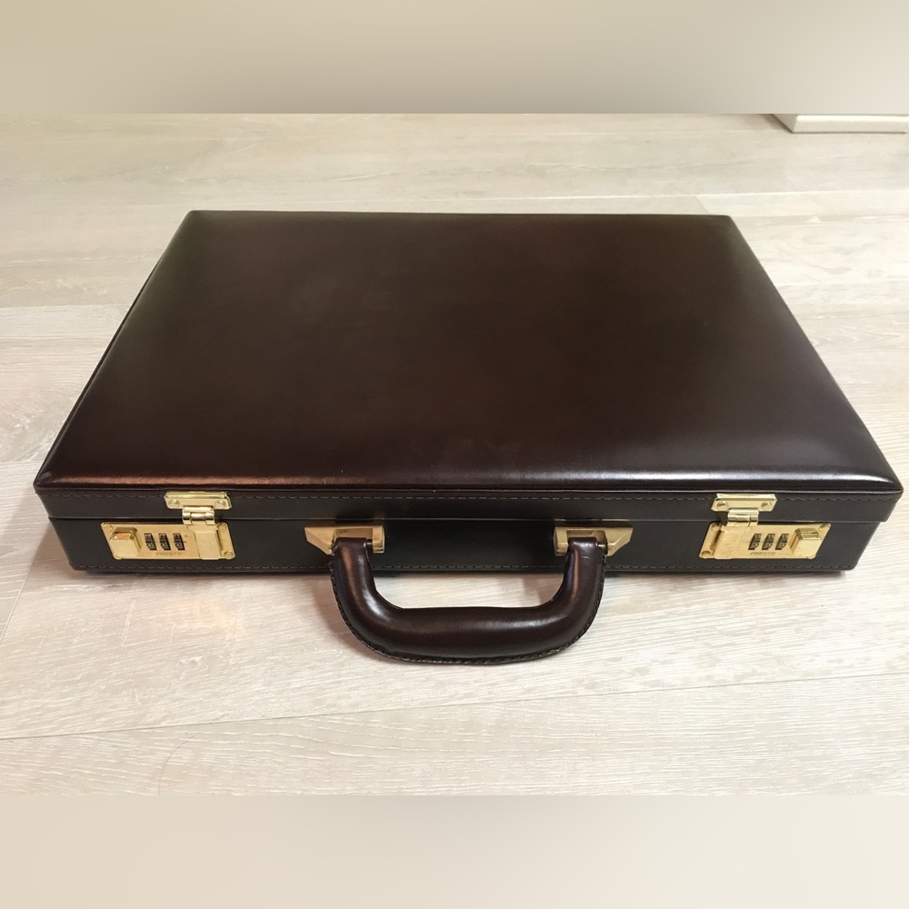 Vintage brown Presto Lock Executive leather briefcase attaché